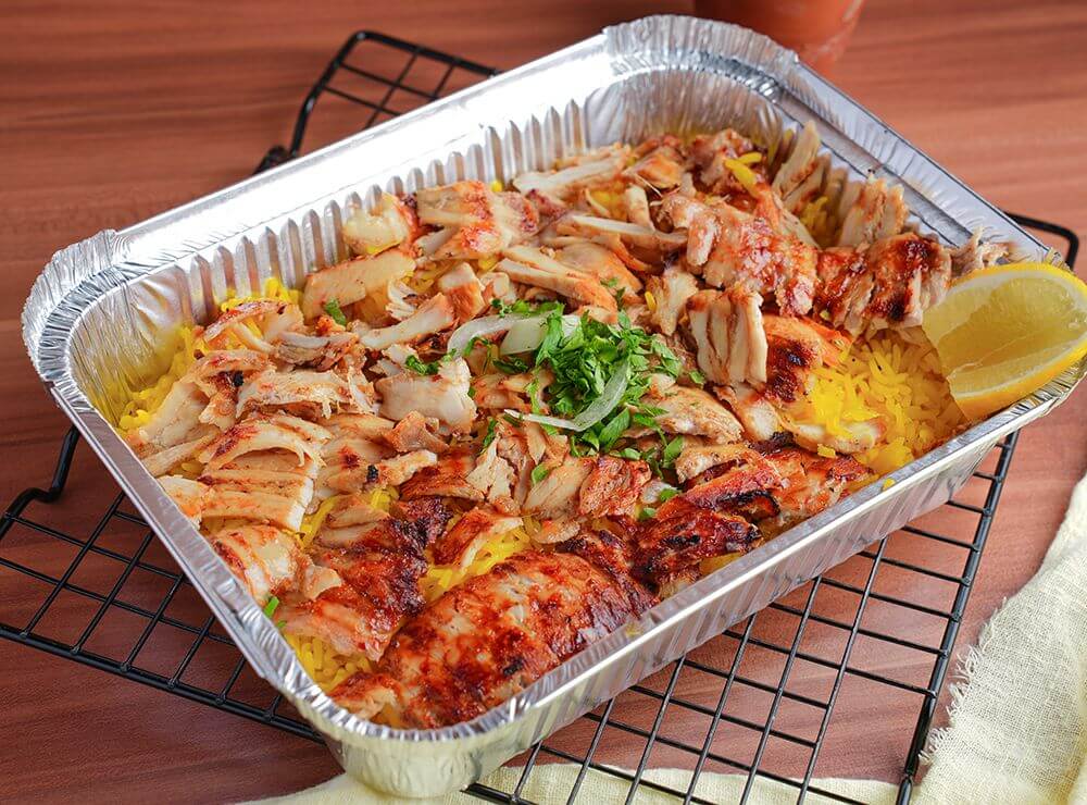 Chicken Shawarma On Rice Platter 