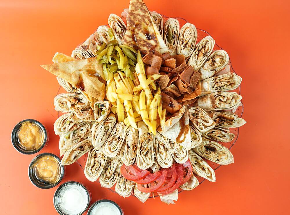 Family Chicken Shawarma Saj Tray