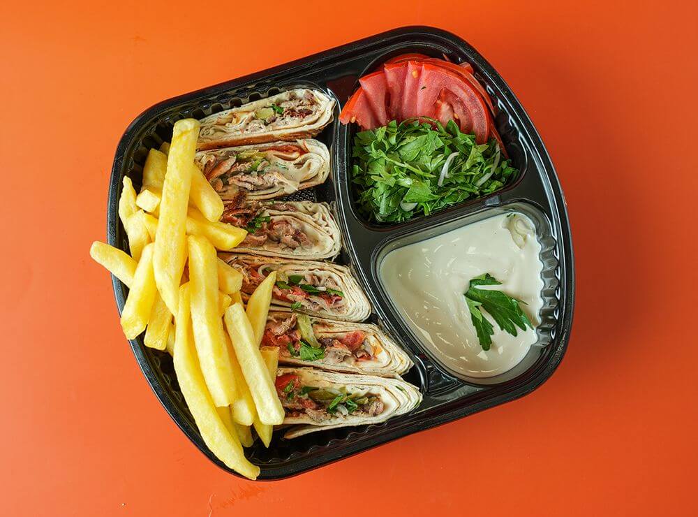 Arabic Beef Shawarma Saj Platter