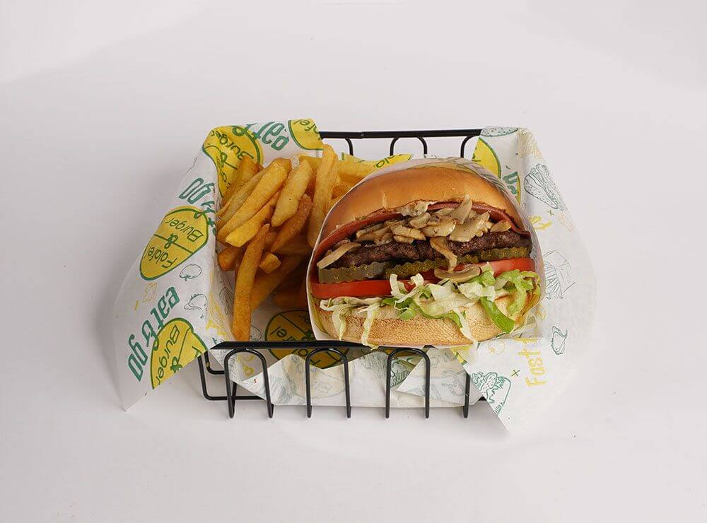Mushroom Beef Burger Meal