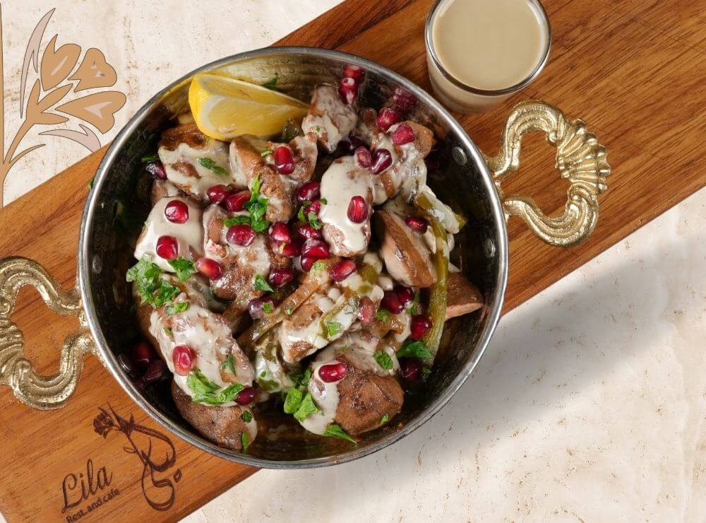 Chicken Liver Wih Vegetables & Tahini Sauce