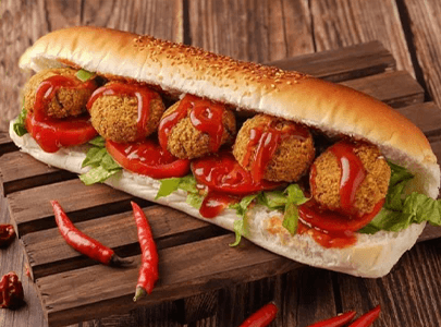 Indian Falafel Sandwich 