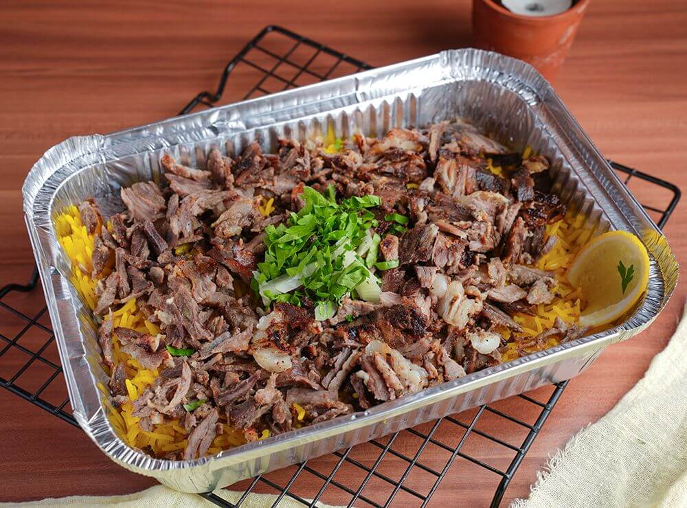 Beef Shawarma On Rice Platter 