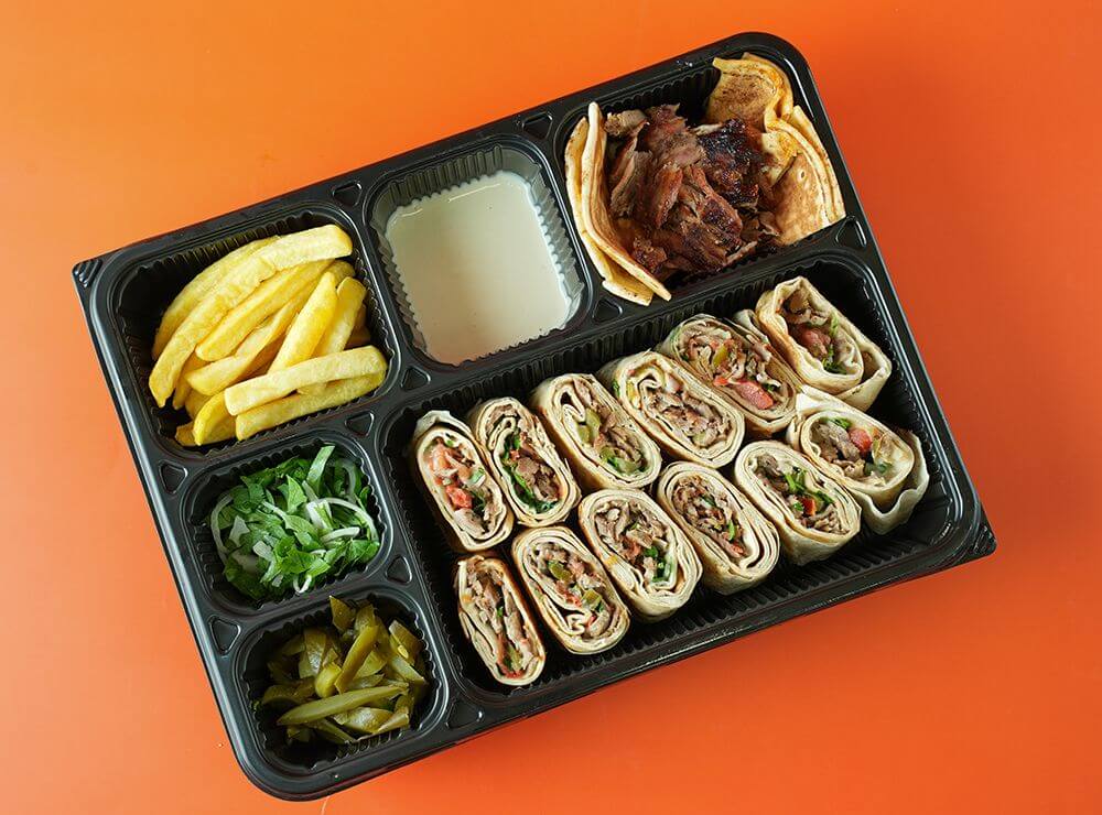 Jumbo Beef Shawarma Saj Platter