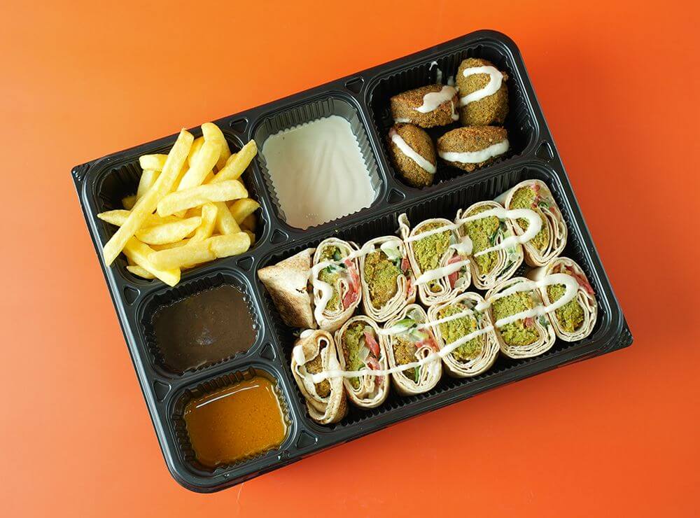 Jumbo Falafel Saj Platter