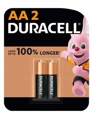 Duracell AA Alkaline Batteries, 2 Pieces