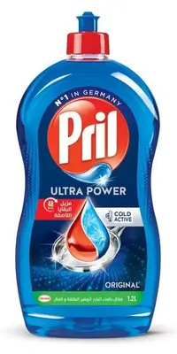 Pril Ultra Power Blue Dishwashing Liquid, 1.25L