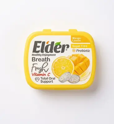 Elder Breath Fresh Sugar Free Mints with Vitamin C & Probiotic Mango & Lemon