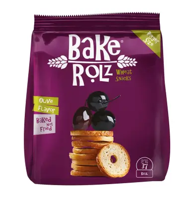 Bake Rolz Wheat Snacks Olive Flavor