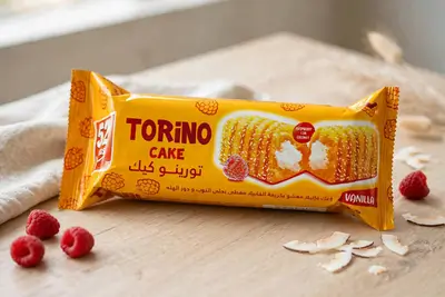Torino Vanilla Cake with Raspberry and Coconut