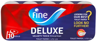 Fine Deluxe Velvety Thick Toilet Paper, 3 Ply 10 Roll