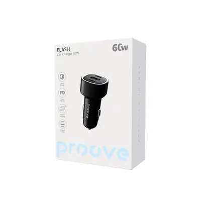 Proove Flash Car Charger 60W 2xType-C + USB