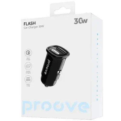Proove Flash Car Charger Type-C + USB 30W