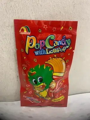 Maohuat Pop Candy with Whistle Lollipop Strawberry