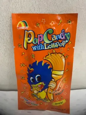 Maohuat Pop Candy with Whistle Lollipop Orange