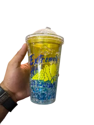 Reusable Ice Gel Tumbler with Dome Lid (Red & Green)