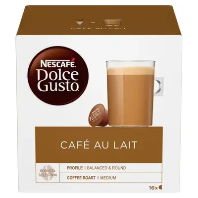 Nescafe Dolce Gusto Cafe Au Lait Capsules, 16 Capsules