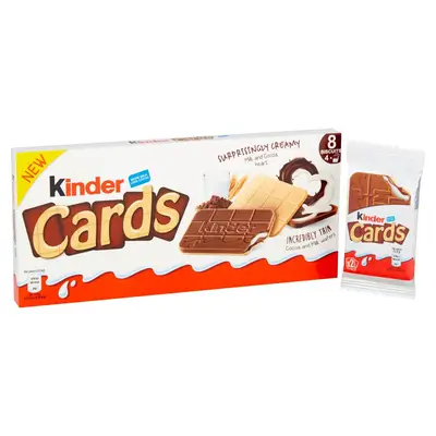 Kinder Cards Cocoa and Milk Wafer Biscuits
