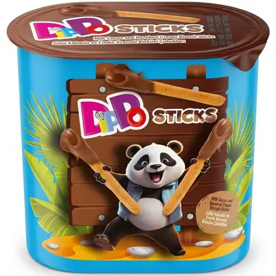 Dippo Sticks Milk Cocoa and Hazelnut Cream with Biscuit Sticks