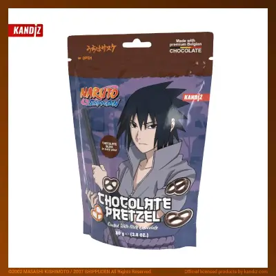 Kandiz Naruto Shippuden Chocolate Pretzel Coated with Milk Chocolate