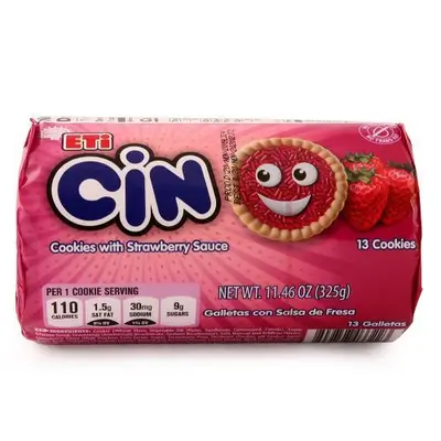 Eti Cin Cookies with Strawberry Sauce