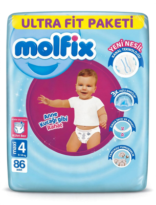 Molfix Maxi 4 Baby Diapers Pants - 86 Count