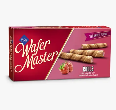 Time Wafer Master Rolls with Strawberry Cream