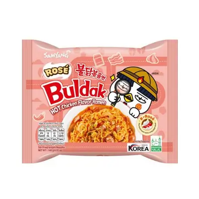 Samyang Buldak Rose Hot Chicken Flavor Ramen Stir Fried Noodles