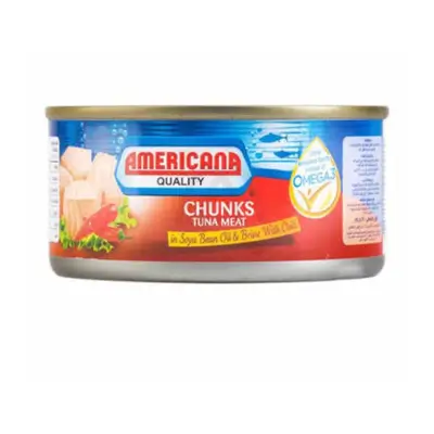 Americana Chunks Tuna Meat In Soya Bean Oil And Brine With Chili