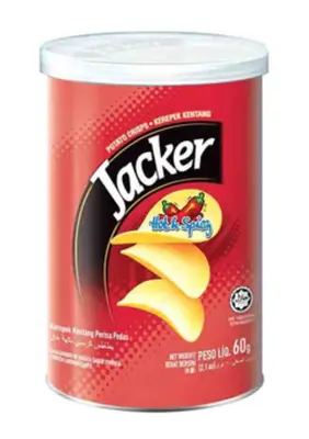 Jacker Hot & Spicy Potato Chips, 60g