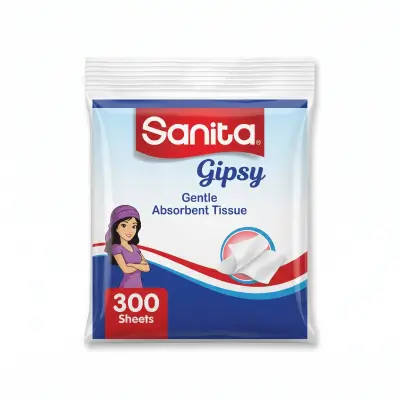 Sanita Gipsy Gentle Absorbent Tissue, 300 Sheets