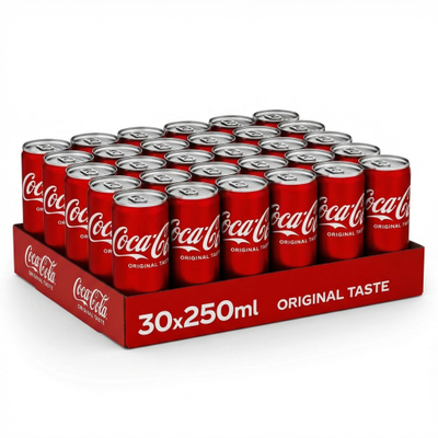 Coca-Cola Original Taste Soft Drink Cans 250ml × 30
