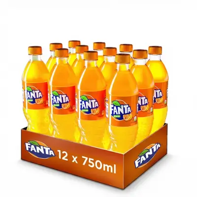 Fanta Orange Carbonated Soft Drink Case 750ml x 12