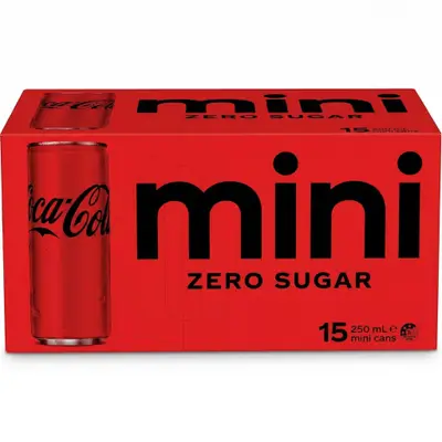 Coca-Cola Zero Sugar Mini Cans 250ml × 15