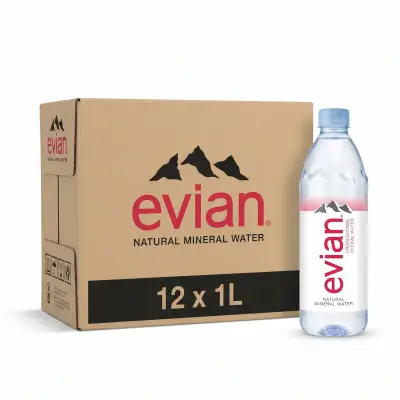 Evian Natural Mineral Water 1Lt X 12
