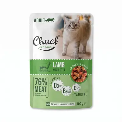 Chuck Adult Cat Food Lamb Chunks in Gravy