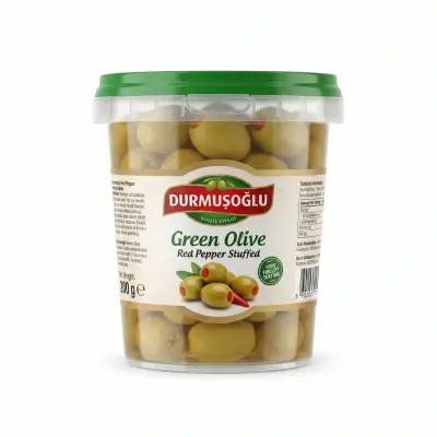 Durmusoglu Green Olive Red Pepper Stuffed