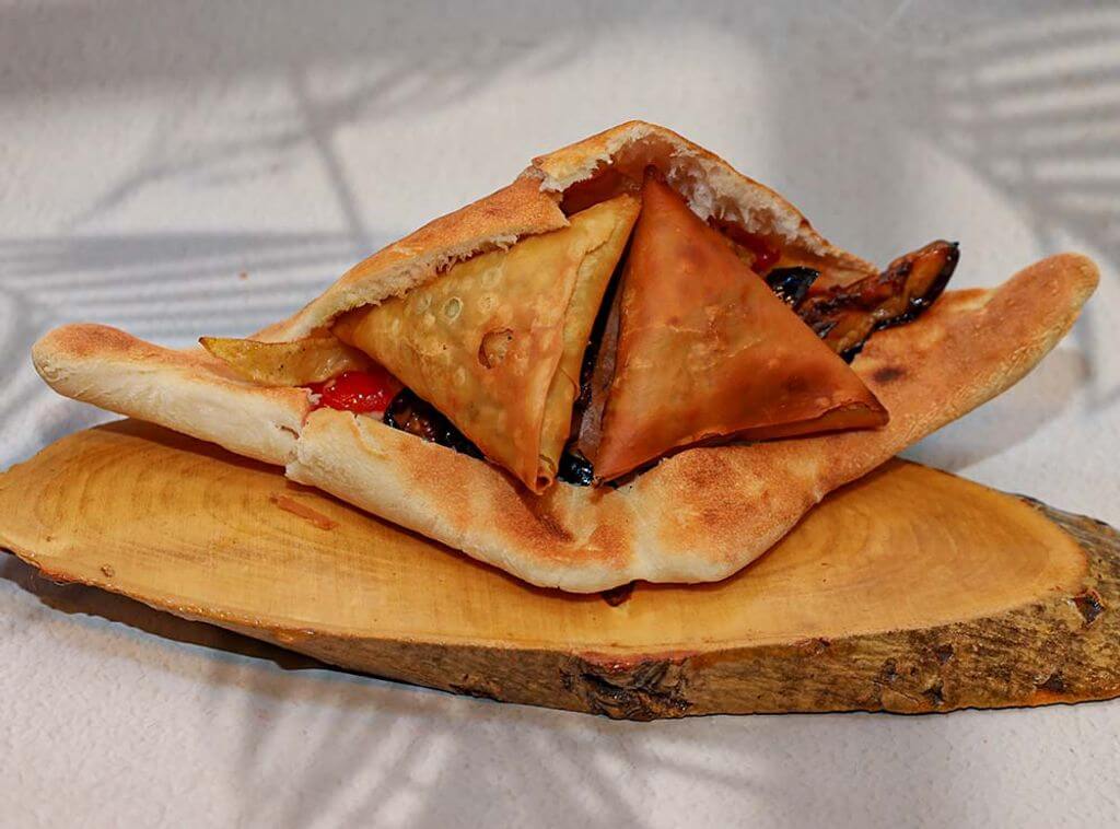 Beef Sambousek Sandwich