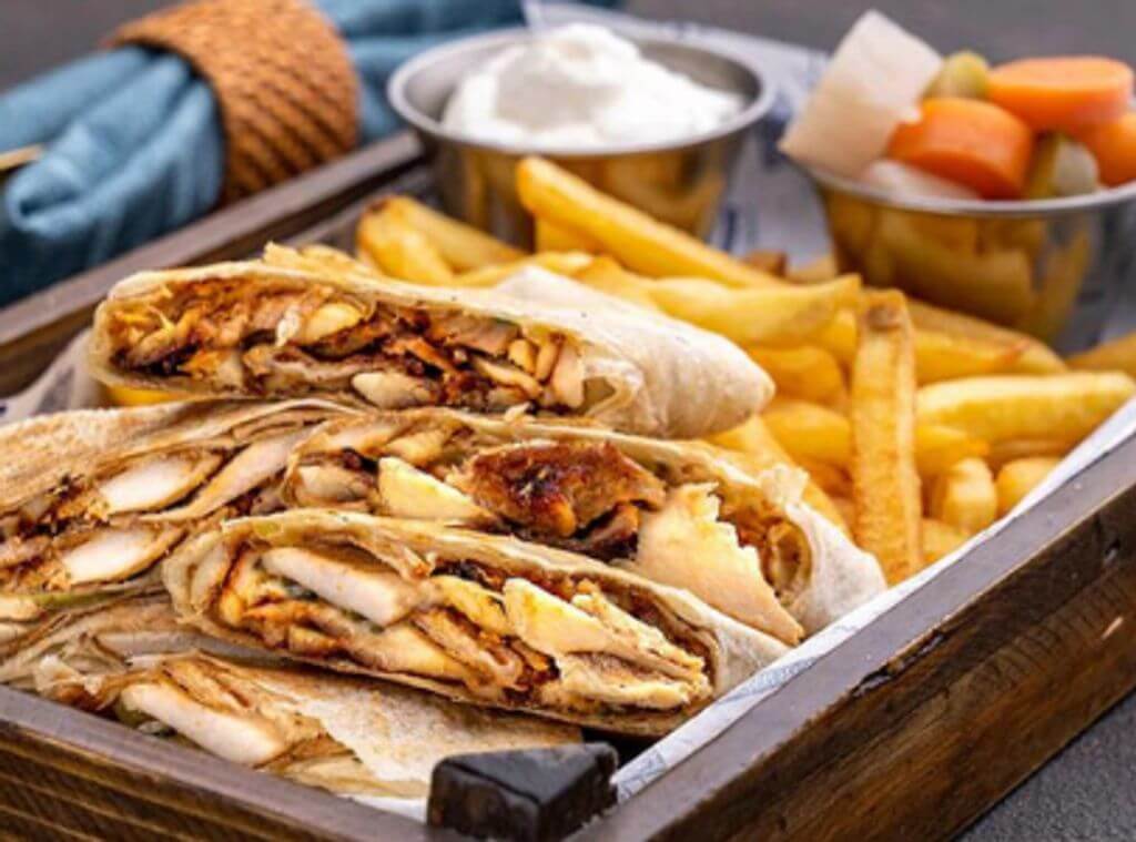 Chicken Shawarma Saj Platter