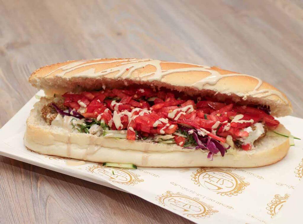 Falafel Sandwich With French Bread
