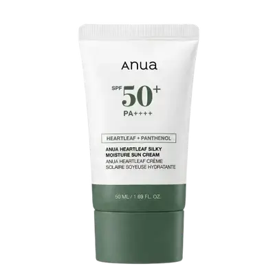 HEARTLEAF Silky Moisture Sun Cream Spf50+ PA++++ 50ml _ Anua