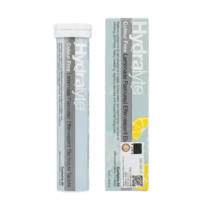 Colour Free Lemonade Flavoured Effervescent Electrolyte Tablets 20Tab _ Hydralyte