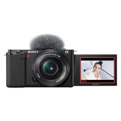 Sony Alpha ZV-E10 - APS-C Interchangeable Lens Mirrorless Vlog Camera Kit - Black