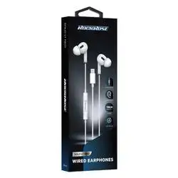 Rockrose Solo LT Neo Wired Earphones with Lightning Connector and Bluetooth Support – White