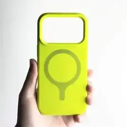 The image shows a bright neon green Tadamall Premium Case designed for the iPhone 18 Pro Max