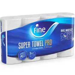Fine Super Towel Pro 3ply 4 Rolls