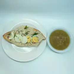 Eggs And Mashed Chicken Sandwich