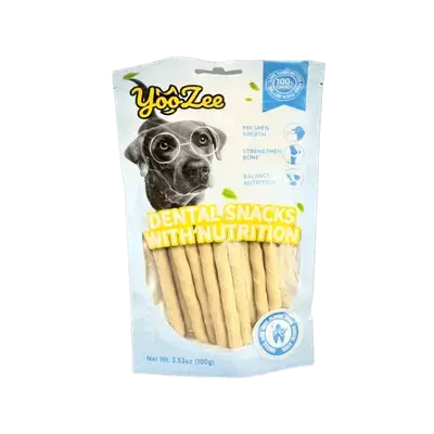 YooZee Dental Snacks With Nutrition Cheese And Beef Flavor Dual Dental Stick 100g