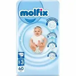 Diapers Molfix number 3 for (4 - 9 kg) 60 Pieces