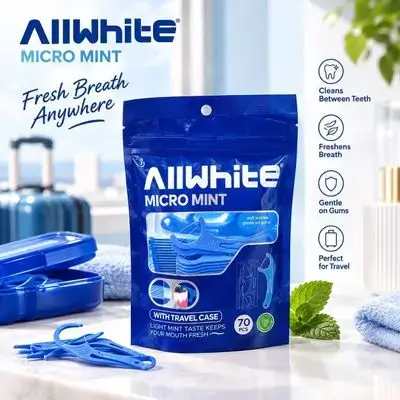 AllWhite Micro Mint Floss Picks